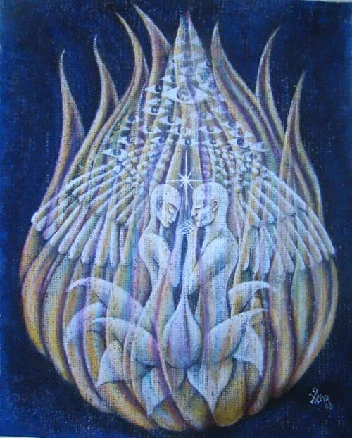 Twin Flames — painting by Ximena Xaguar