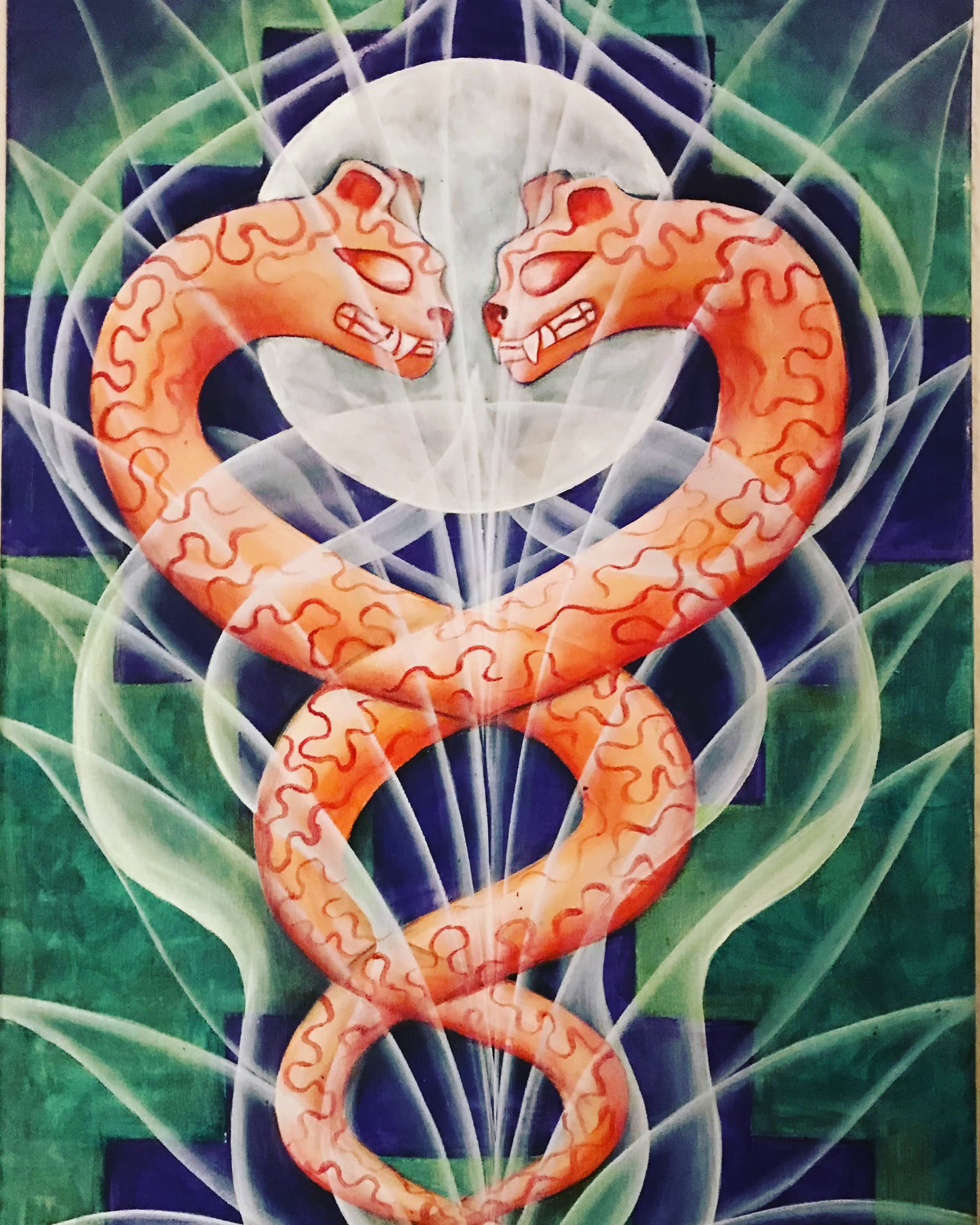 Lunar Kundalini — painting by Ximena Xaguar